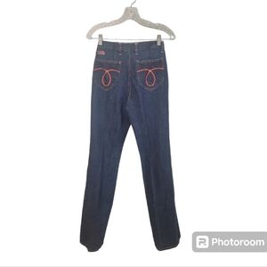 Vintage Male 1970's Highwaist‎ Western Rodeo Embroidered Womens Jeans Size 11